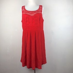 Torrid Red Lace & Gauze Sleeveless Short Dress